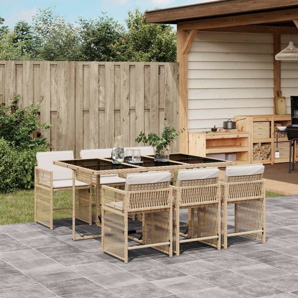 7-Delige Tuinset Met Kussens Poly Rattan