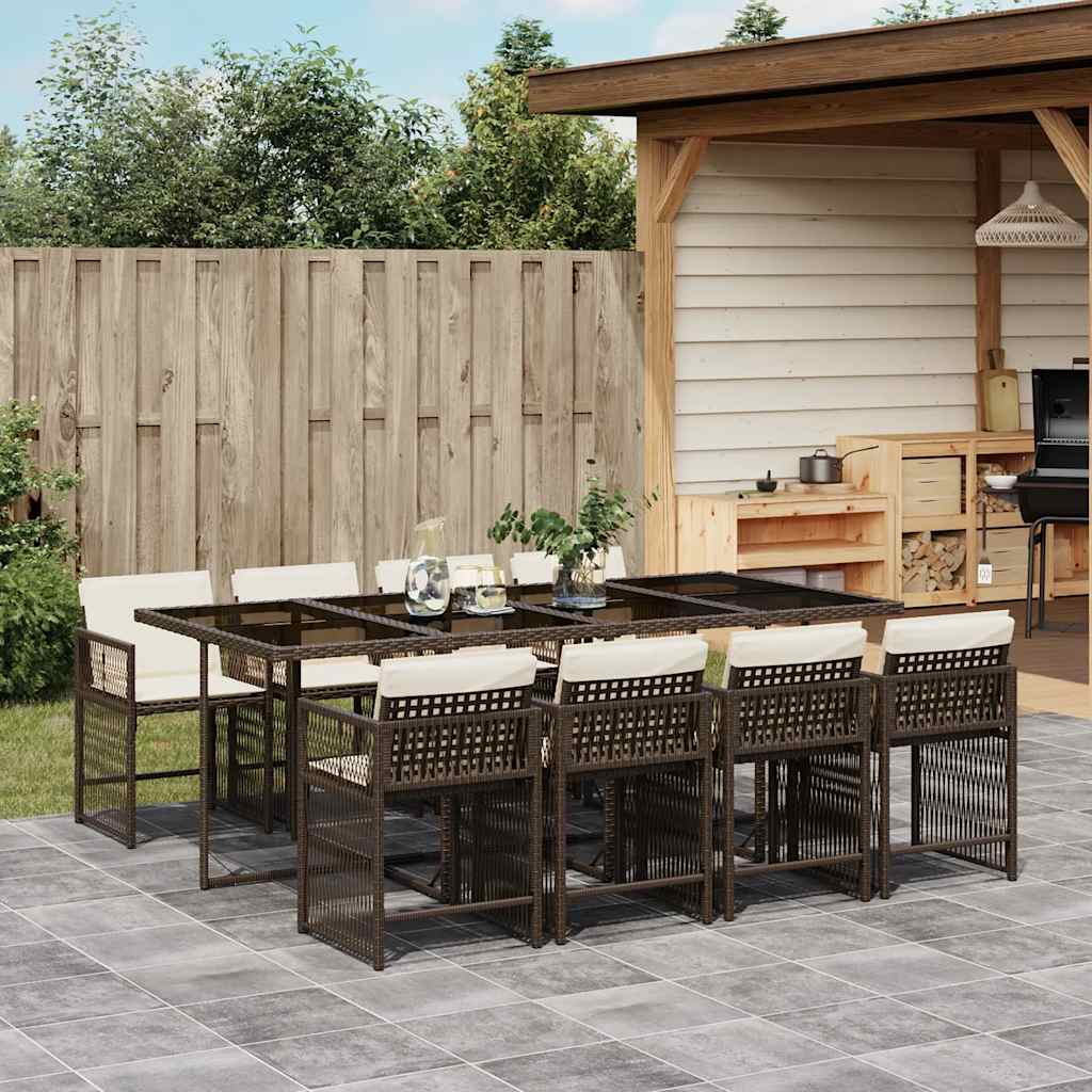 7-Delige Tuinset Met Kussens Poly Rattan