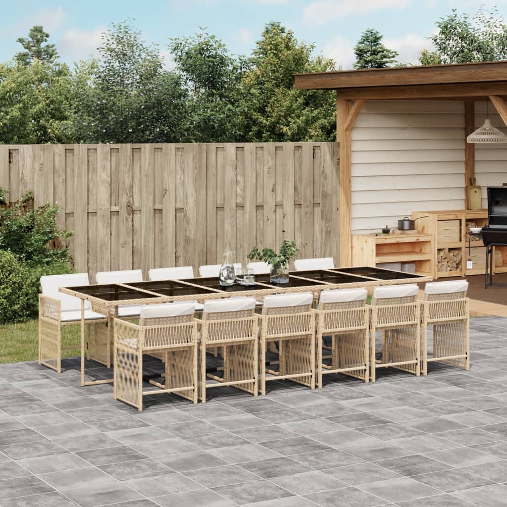 7-Delige Tuinset Met Kussens Poly Rattan