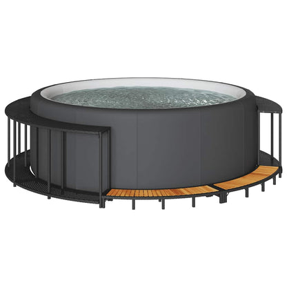 Hottub Ombouw Opbergruimte En Houten Opstapje Poly Rattan
