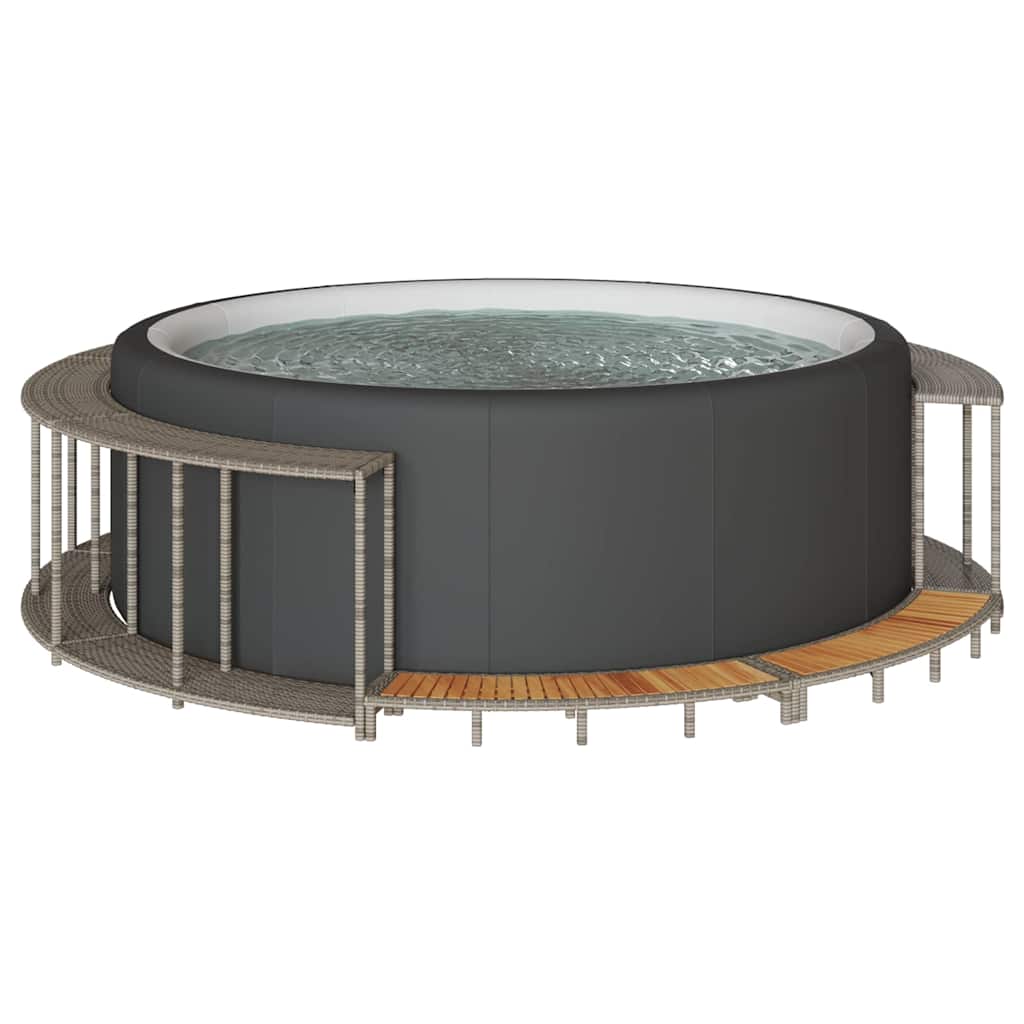 Hottub Ombouw Opbergruimte En Houten Opstapje Poly Rattan