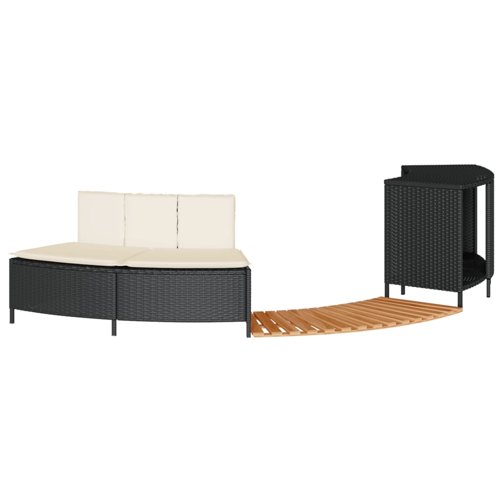 Hottub-Ombouw Poly Rattan En Massief Acaciahout