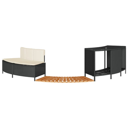 Hottub-Ombouw Poly Rattan En Massief Acaciahout