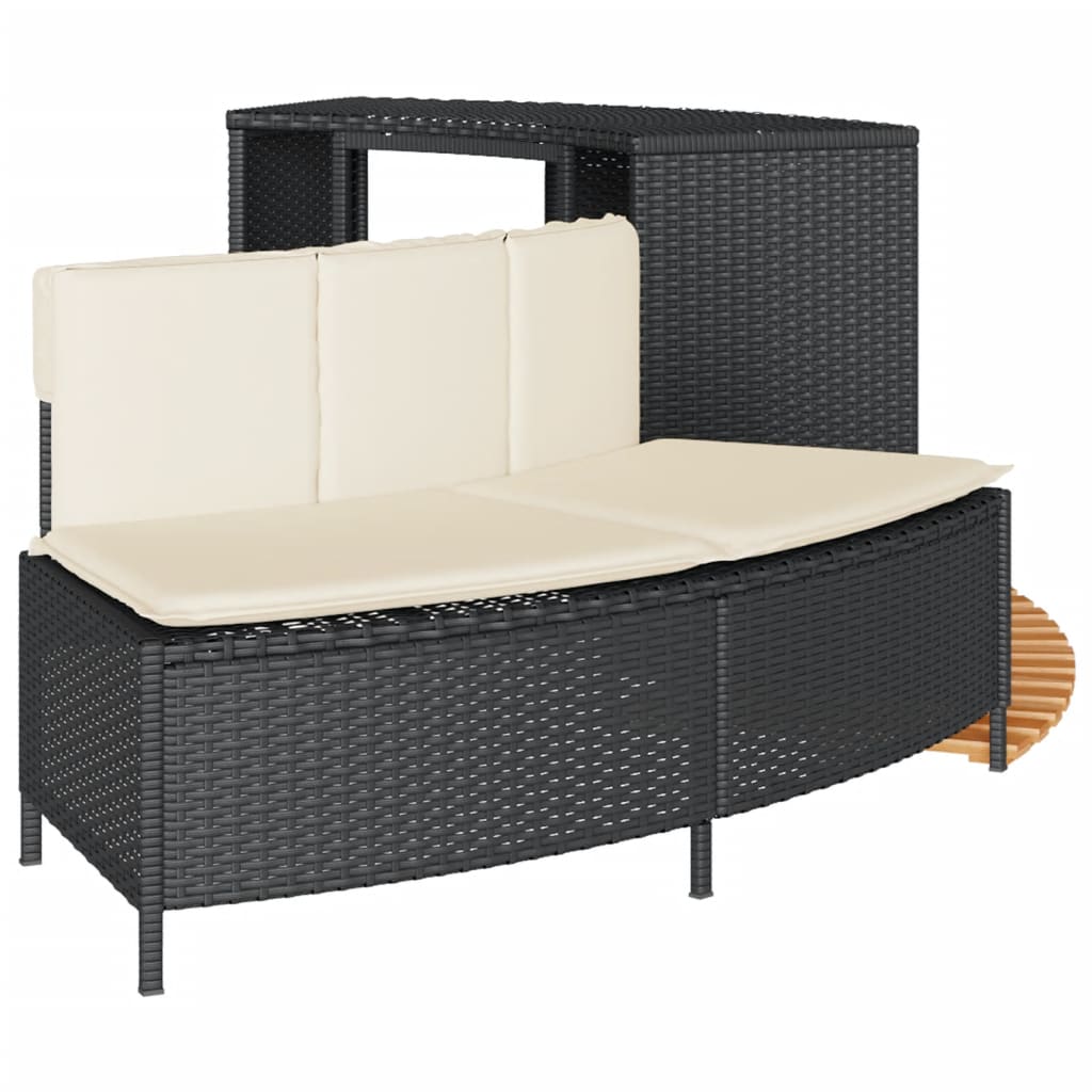 Hottub-Ombouw Poly Rattan En Massief Acaciahout