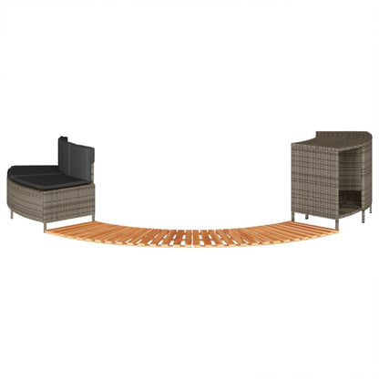 Hottub-Ombouw Poly Rattan Massief Acaciahout