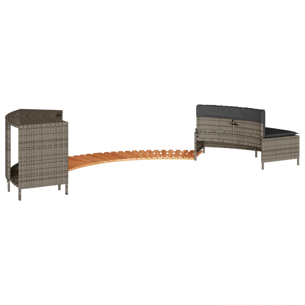 Hottub-Ombouw Poly Rattan Massief Acaciahout