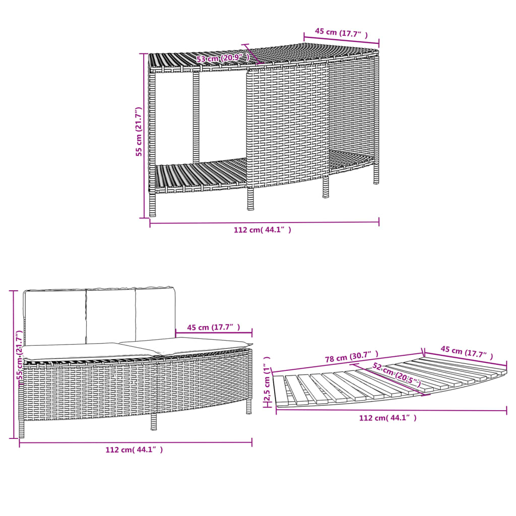 Hottub-Ombouw Poly Rattan Massief Acaciahout