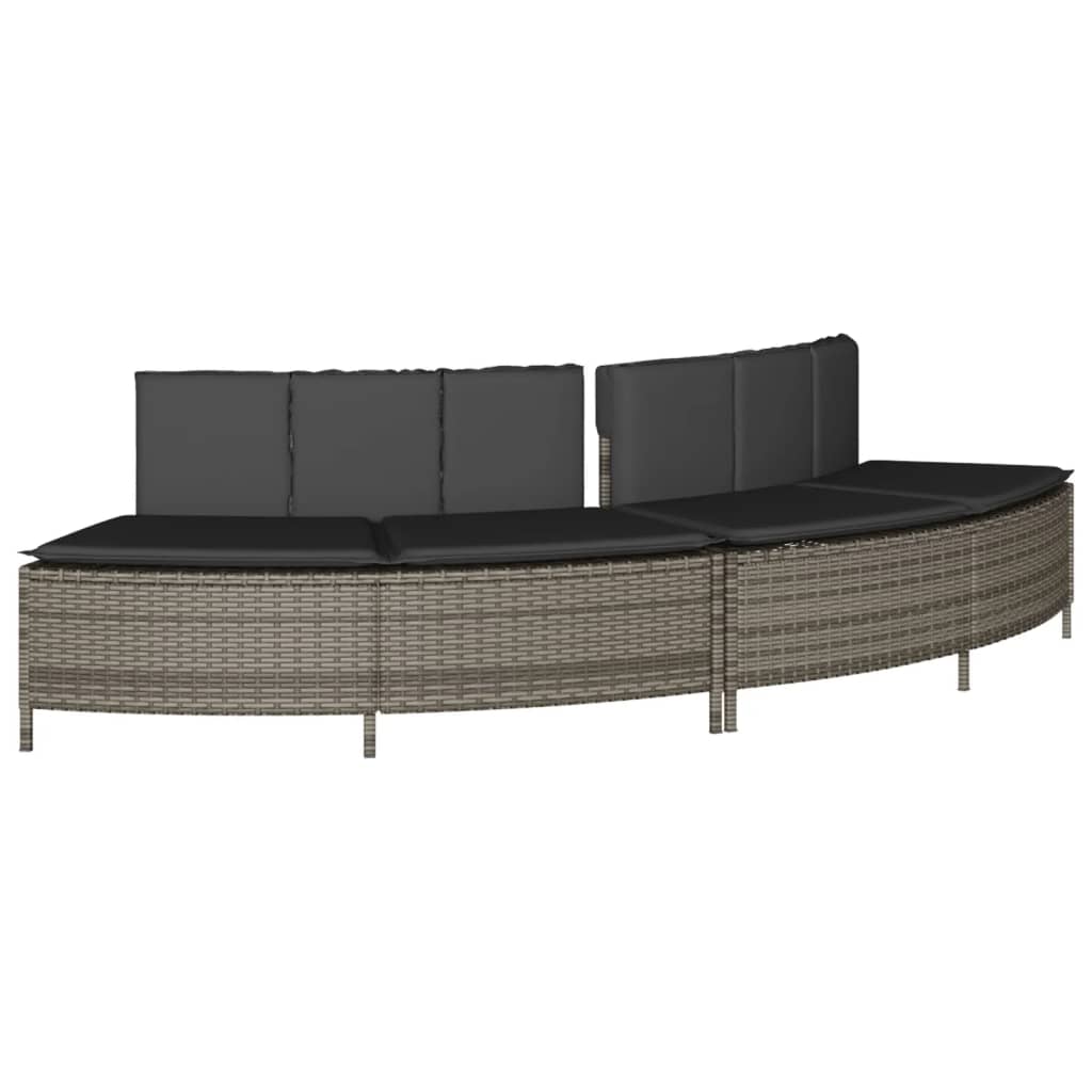 Hottub-Bankjes Met Kussens 2 St Poly Rattan