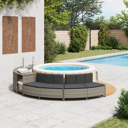 Hottub-Bankjes Met Kussens 2 St Poly Rattan