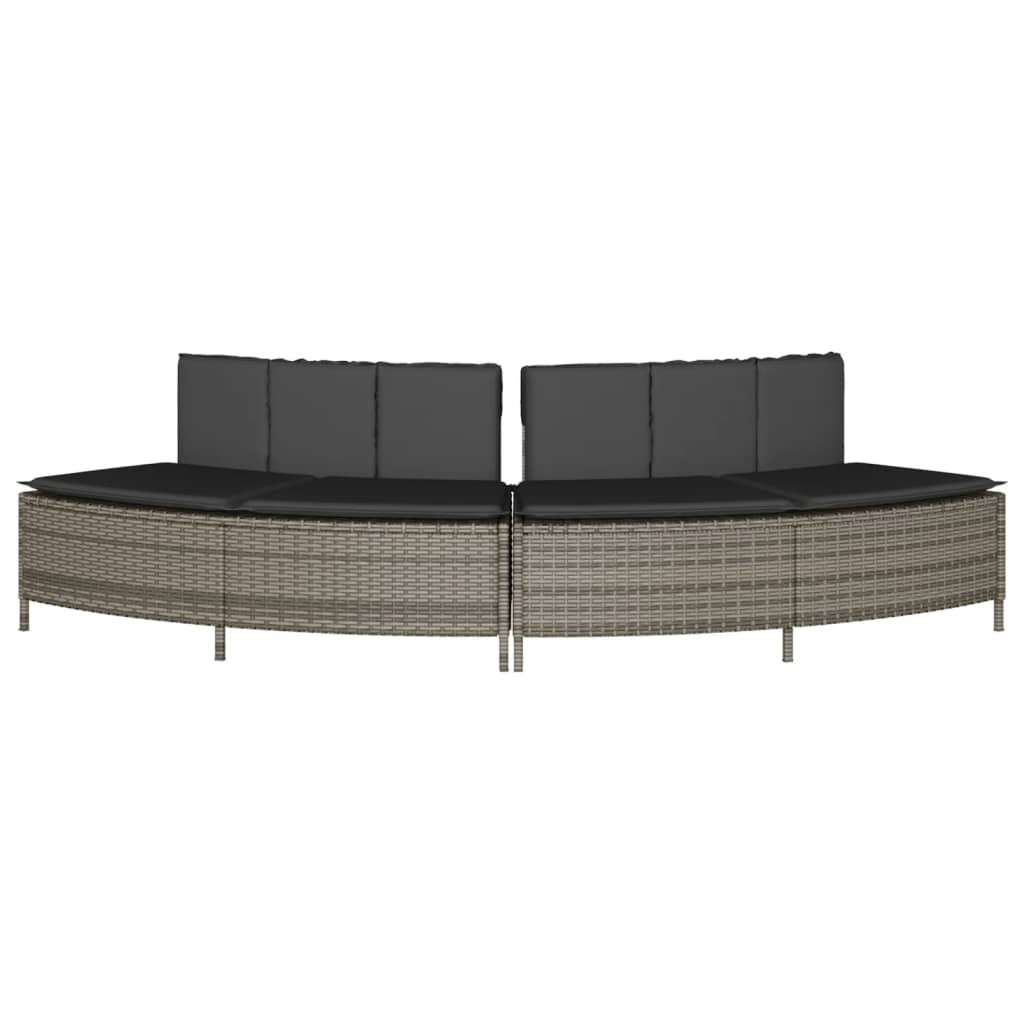 Hottub-Bankjes Met Kussens 2 St Poly Rattan