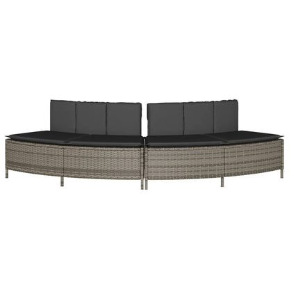 Hottub-Bankjes Met Kussens 2 St Poly Rattan