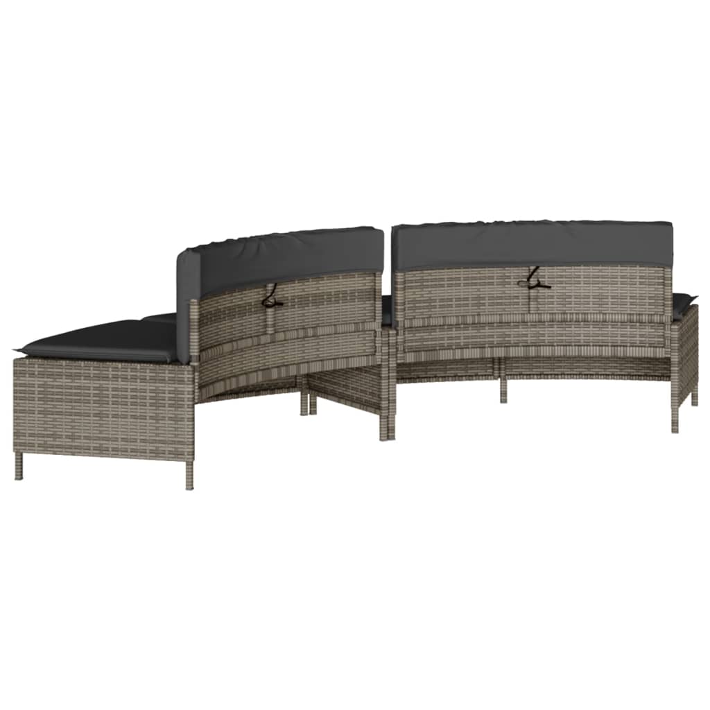 Hottub-Bankjes Met Kussens 2 St Poly Rattan