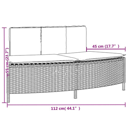 Hottub-Bankjes Met Kussens 2 St Poly Rattan