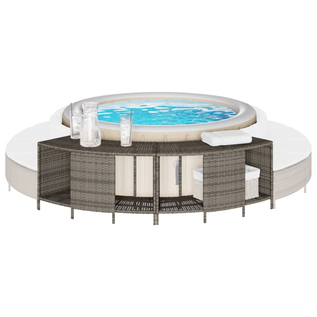 Opbergschappen Voor Hottub 2 St Poly Rattan