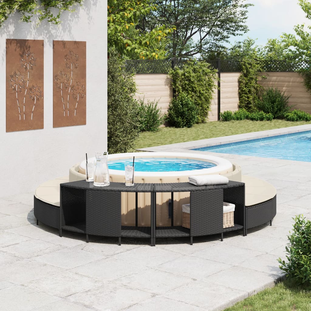 Opbergschappen Voor Hottub 2 St Poly Rattan