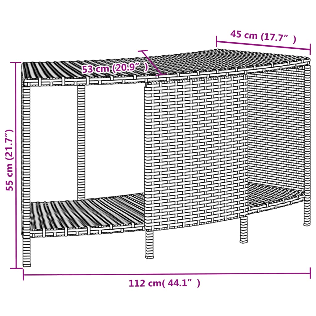 Opbergschappen Voor Hottub 2 St Poly Rattan