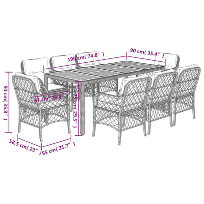 9-Delige Tuinset Poly Rattan
