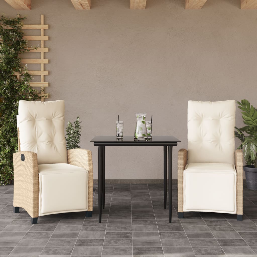 9-Delige Tuinset Met Kussens Poly Rattan Beige