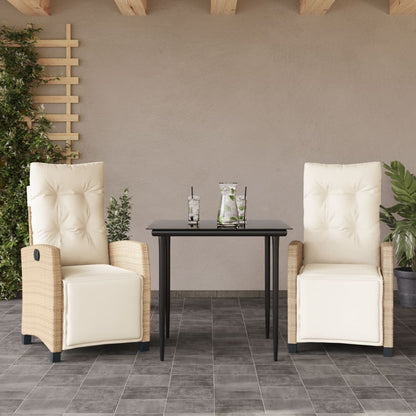 9-Delige Tuinset Met Kussens Poly Rattan Beige