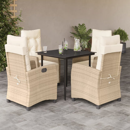 9-Delige Tuinset Met Kussens Poly Rattan Beige