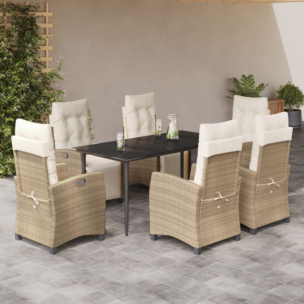 9-Delige Tuinset Met Kussens Poly Rattan Beige