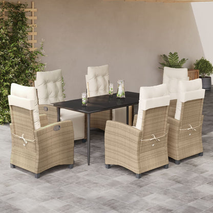 9-Delige Tuinset Met Kussens Poly Rattan Beige