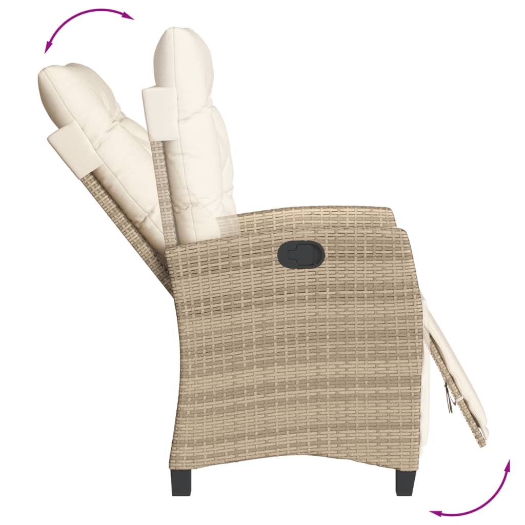 9-Delige Tuinset Met Kussens Poly Rattan Beige