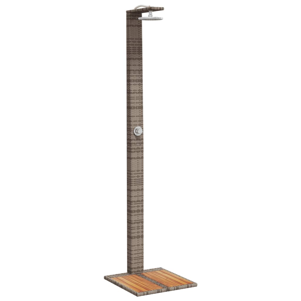 Buitendouche 50X55X224 Cm Poly Rattan En Acaciahout