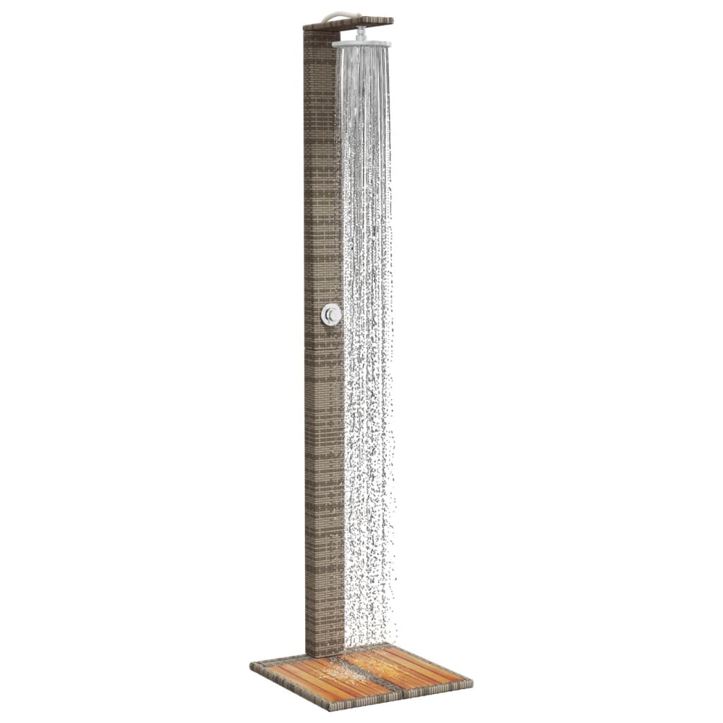 Buitendouche 50X55X224 Cm Poly Rattan En Acaciahout