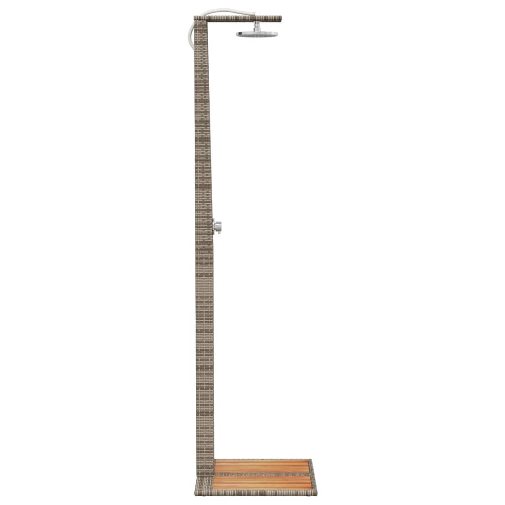Buitendouche 50X55X224 Cm Poly Rattan En Acaciahout