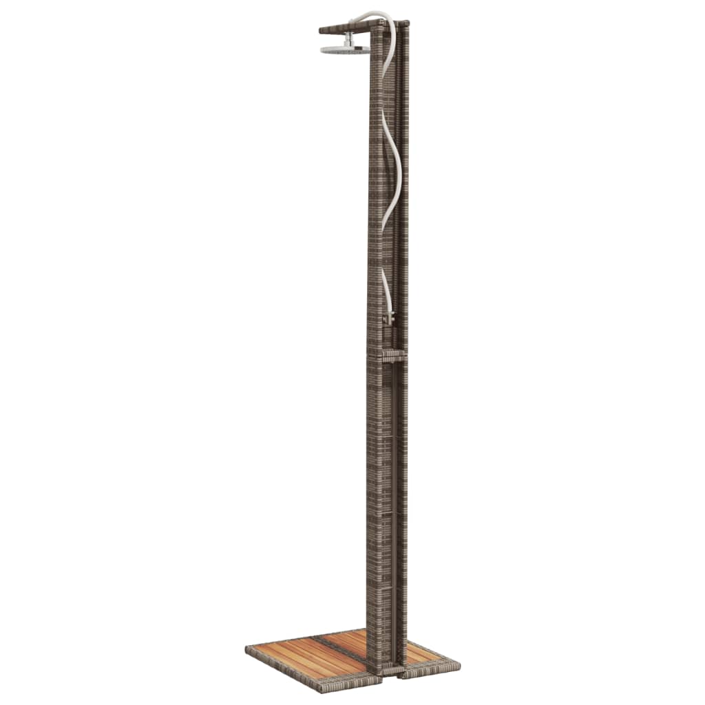 Buitendouche 50X55X224 Cm Poly Rattan En Acaciahout