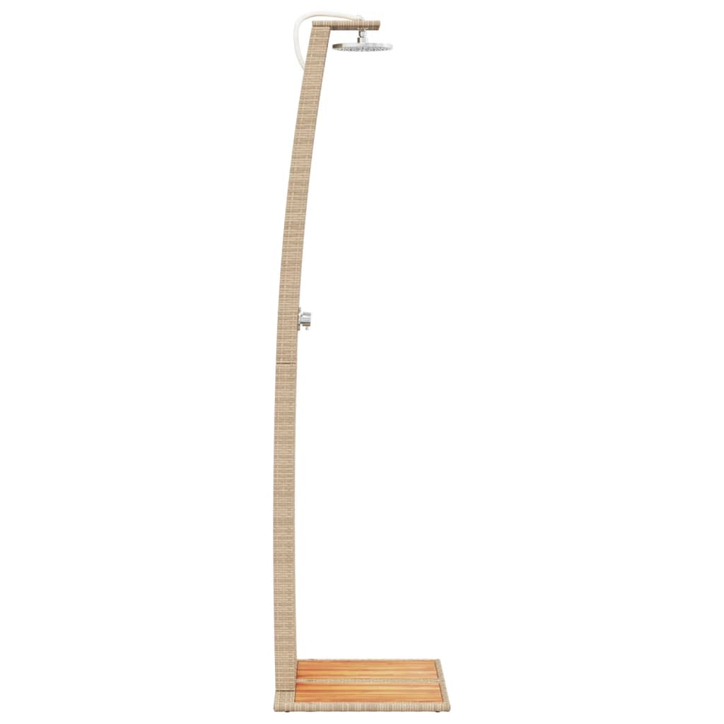 Buitendouche 55X60X224 Cm Poly Rattan En Acaciahout