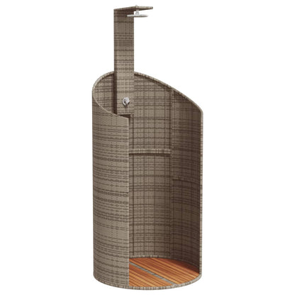 Buitendouche 100X100X241,5 Cm Poly Rattan En Acaciahout