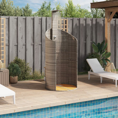 Buitendouche 100X100X241,5 Cm Poly Rattan En Acaciahout