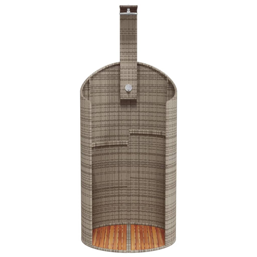 Buitendouche 100X100X241,5 Cm Poly Rattan En Acaciahout
