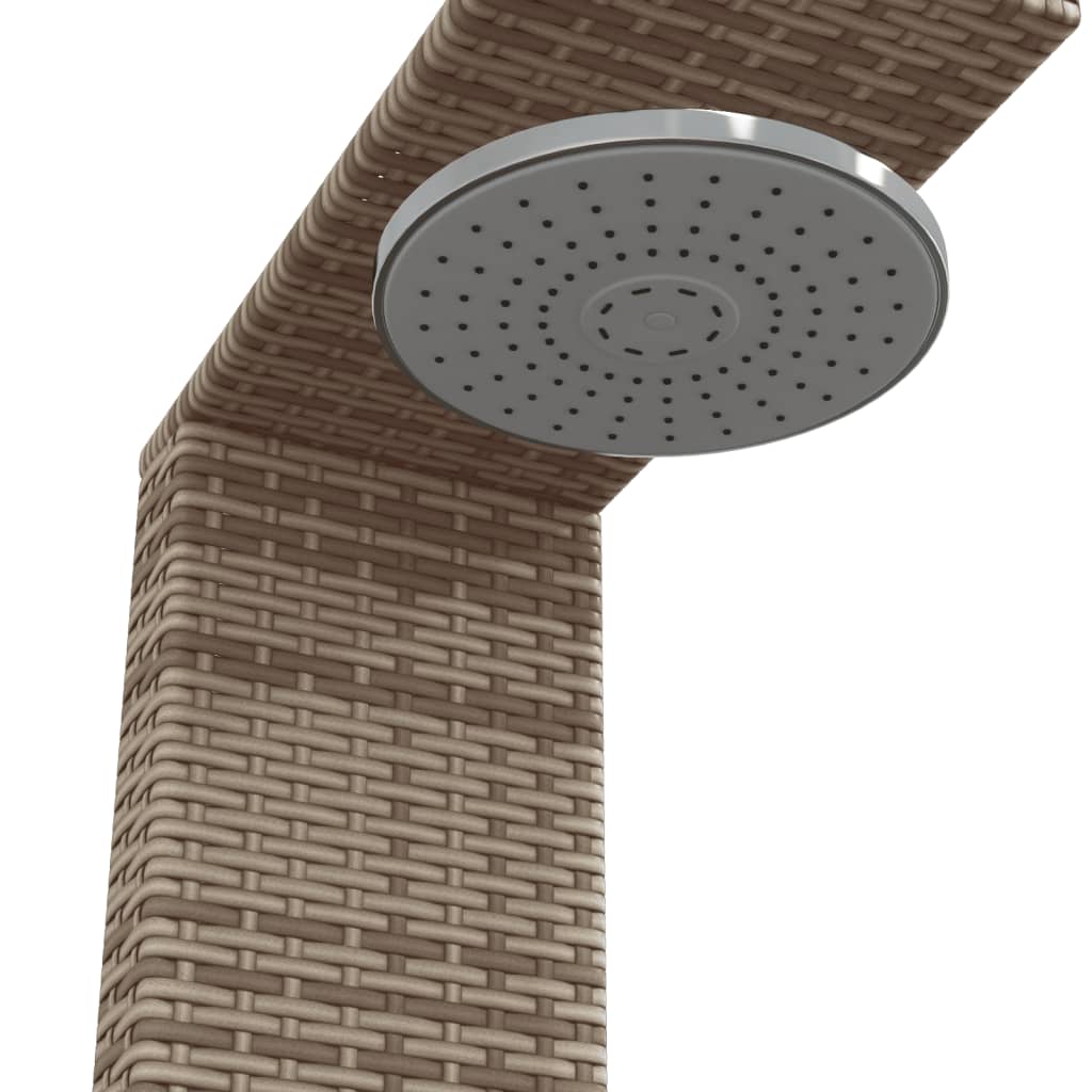 Buitendouche 100X100X241,5 Cm Poly Rattan En Acaciahout