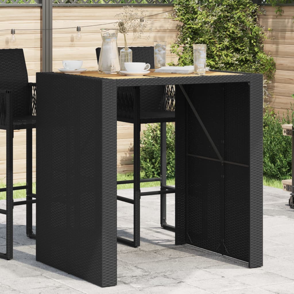 Tuinbartafel Acaciahouten Blad Poly Rattan