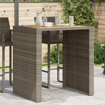 Tuinbartafel Acaciahouten Blad Poly Rattan