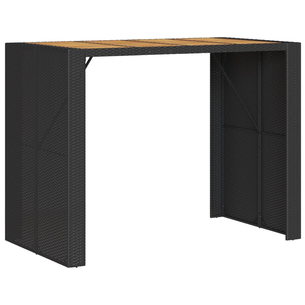Tuinbartafel Acaciahouten Blad Poly Rattan