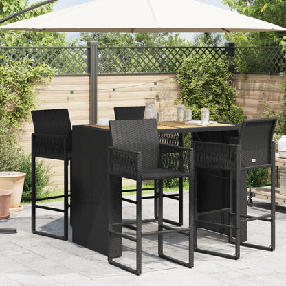 Tuinbartafel Acaciahouten Blad Poly Rattan