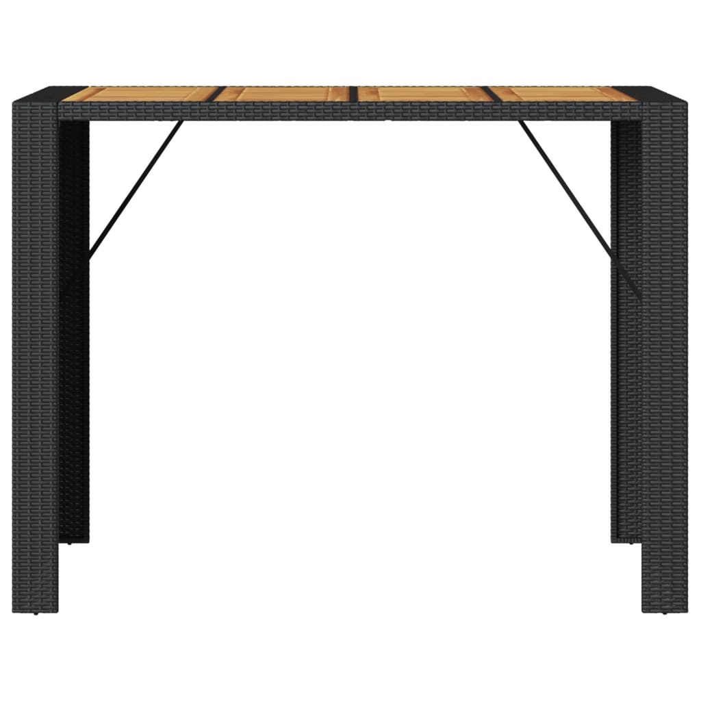 Tuinbartafel Acaciahouten Blad Poly Rattan