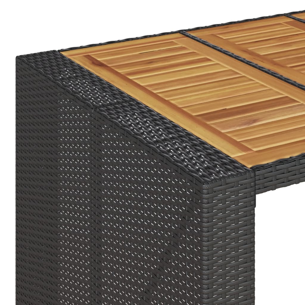 Tuinbartafel Acaciahouten Blad Poly Rattan