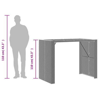 Tuinbartafel Acaciahouten Blad Poly Rattan