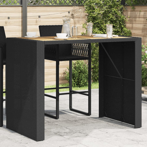 Tuinbartafel Acaciahouten Blad Poly Rattan