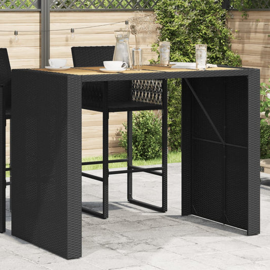 Tuinbartafel Acaciahouten Blad Poly Rattan