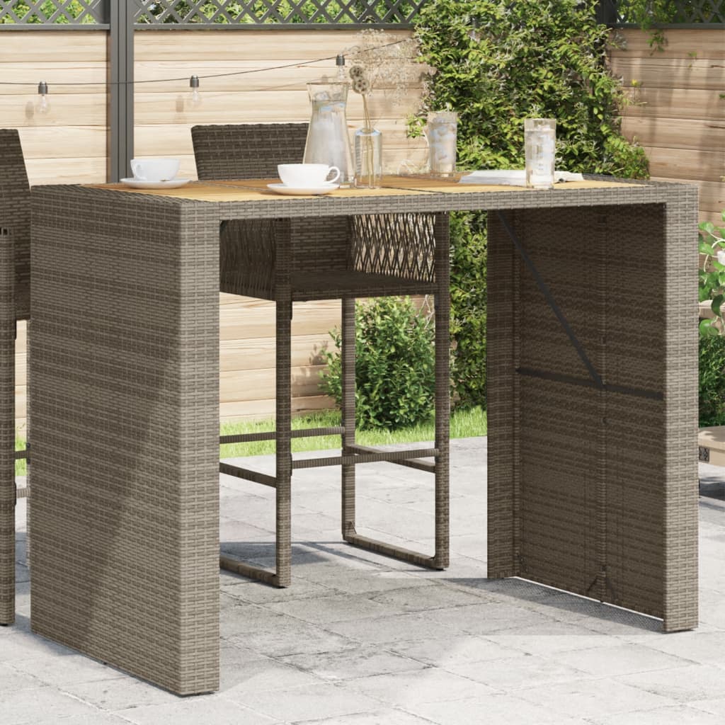 Tuinbartafel Acaciahouten Blad Poly Rattan