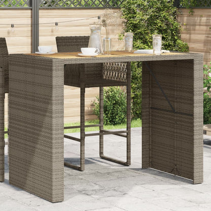 Tuinbartafel Acaciahouten Blad Poly Rattan