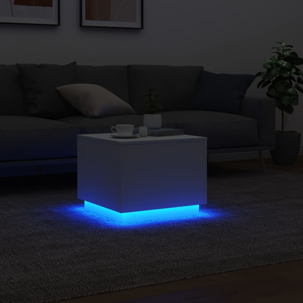 Salontafel Met Led-Verlichting 50X50X40 Cm