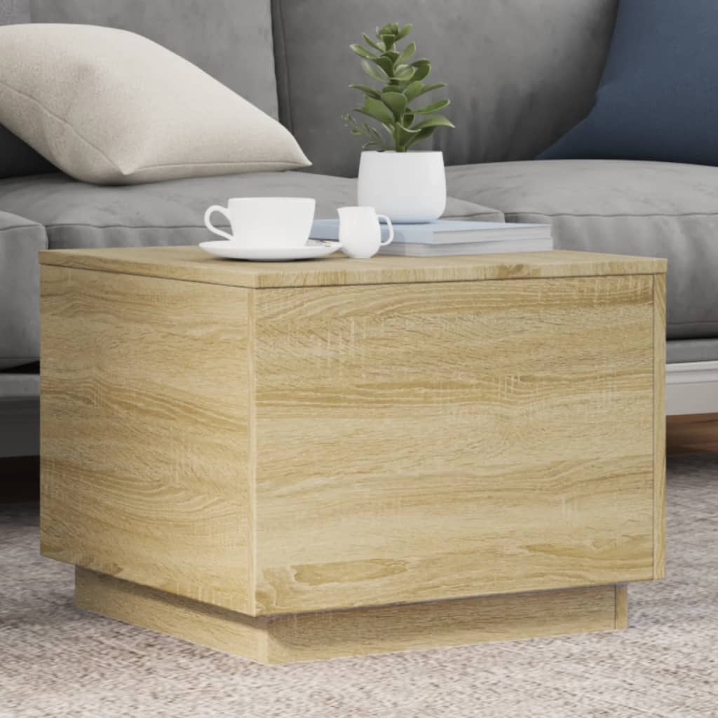 Salontafel Met Led-Verlichting 50X50X40 Cm