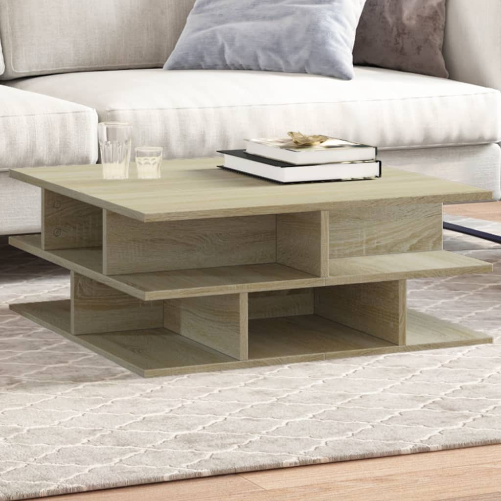 Salontafel 70X70X29 Cm Bewerkt Hout